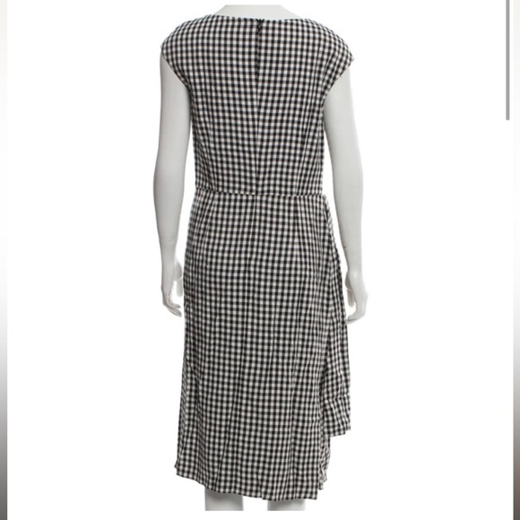 Michael Kors Collection Silk Black White Gingham Sleeveless Midi Dress - Picture 4 of 10